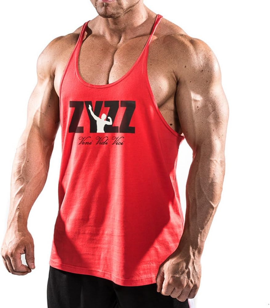Men'S Stringer Bodybuilding Workout Gym Tank Tops Training Y Back Cotton