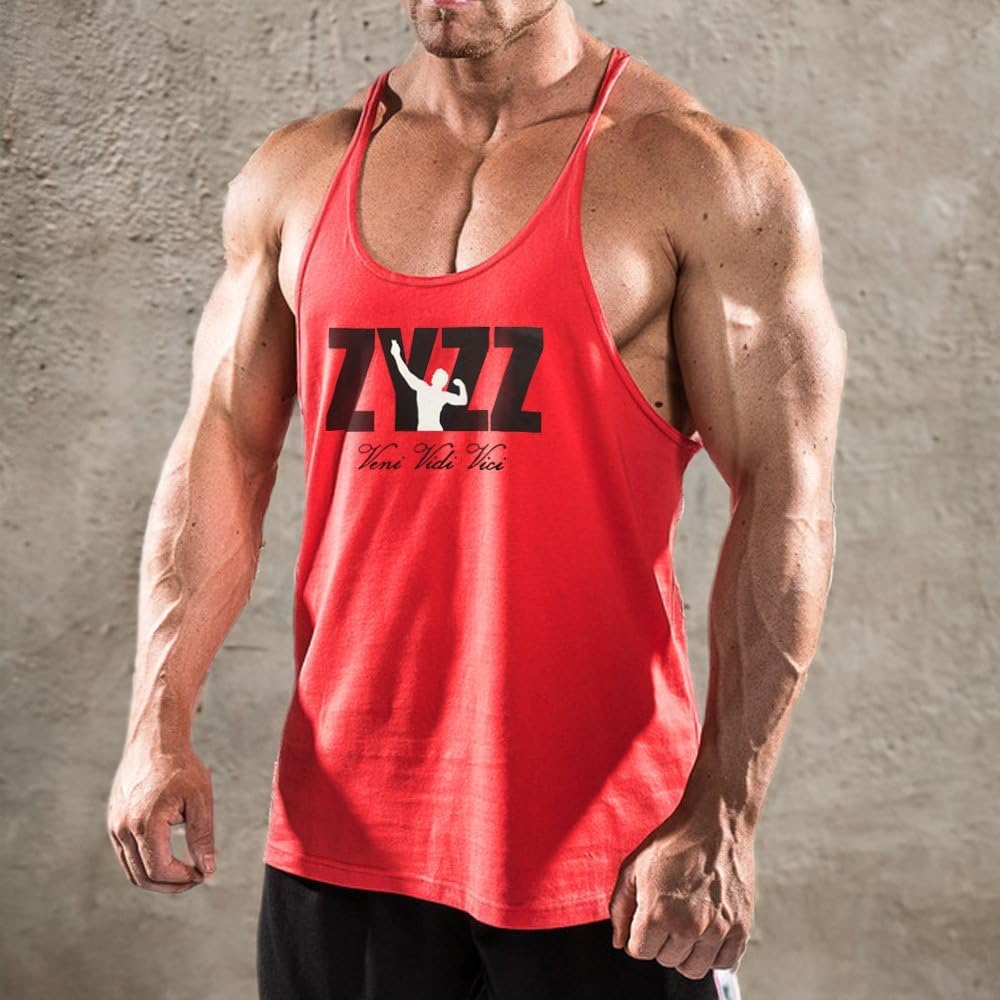 Men'S Stringer Bodybuilding Workout Gym Tank Tops Training Y Back Cotton