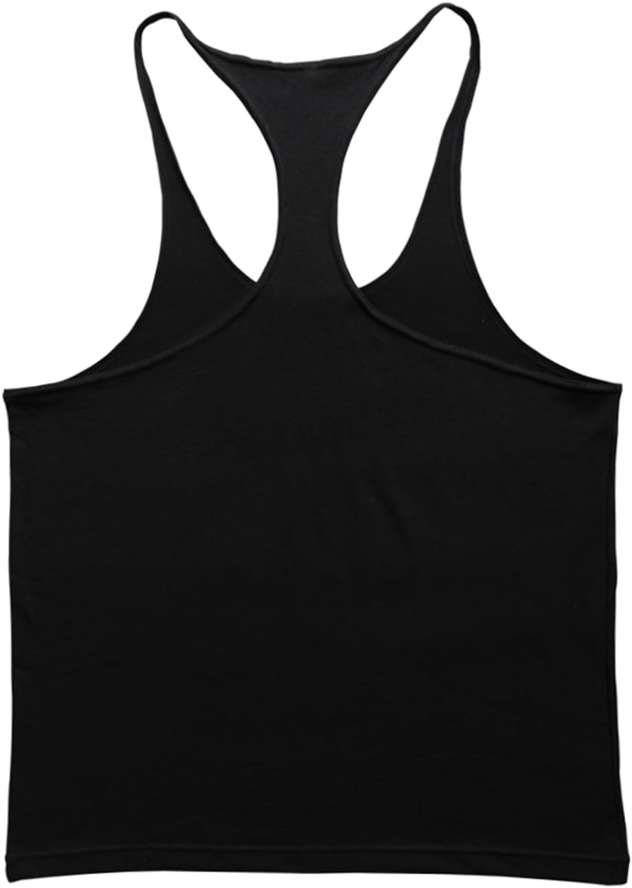 Men'S Stringer Bodybuilding Workout Gym Tank Tops Training Y Back Cotton