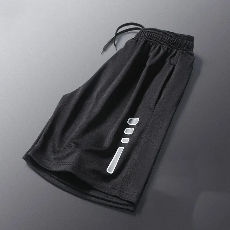 Running Shorts Men Striped Printing Loose Basketball Sport Gym Breathable Shorts Fitness Training Workout Bottom Male