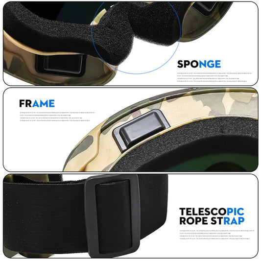 Double Layer Ski Goggles with Colorful Lens Sand-Proof Polarized Ski Goggles Anti-Collision Anti-Glare Lens Goggles for Skiing