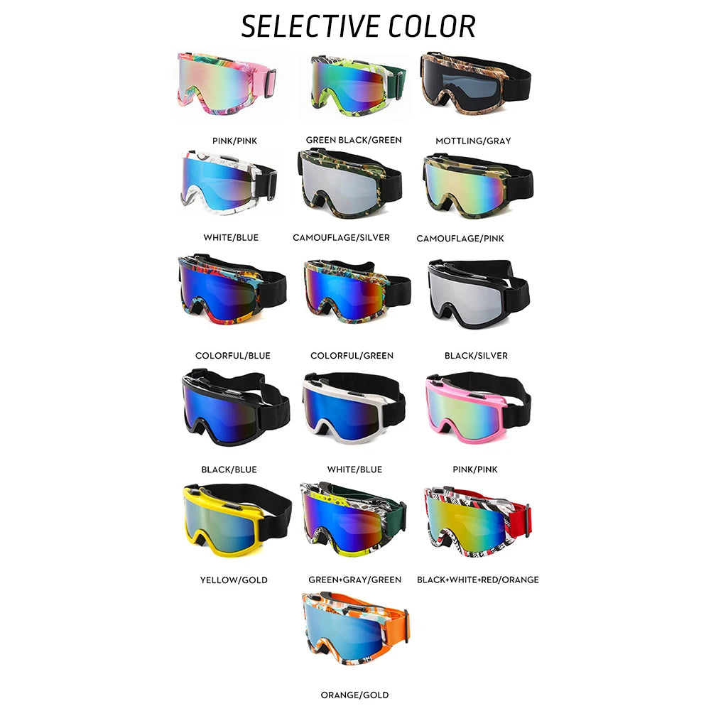 Double Layer Ski Goggles with Colorful Lens Sand-Proof Polarized Ski Goggles Anti-Collision Anti-Glare Lens Goggles for Skiing