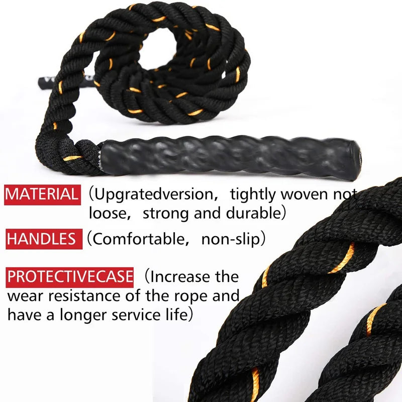 NEW Sports Rope 3M* 25Mm Skipping Heavy Jump Rope Weighted Battle Power Improve Strenght Training Fitness Home Gym Equipment