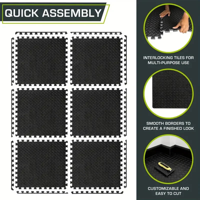 16Pcs Non-Slip Waterproof Fitness Mat